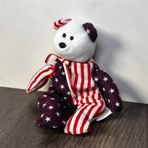 1999 Ty Inc Patriotic‎ Stars Stripes Bear Plush Toy McDonald's Collectible Kids